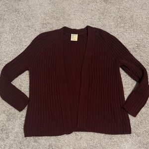 Elegant Maroon Open-Front Cardigan